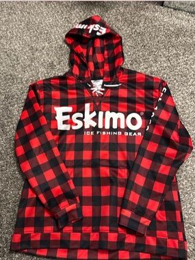 Red & Black Plaid Hooded Sweatshirt